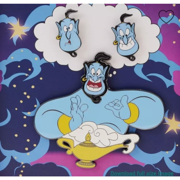 Loungefly Disney Aladdin Genie Mixed Emotions 4pc Enamel Pin Set NWT - Picture 3 of 4